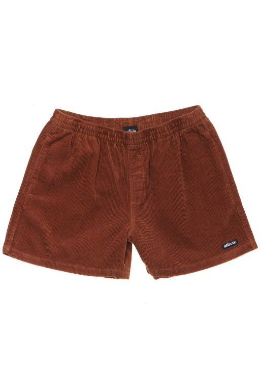 Stussy Mens Cord Big Beach Shorts Brown - DWZPY6281